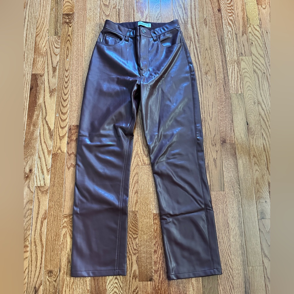 Abercrombie & Fitch Chocolate Faux Leather Pants